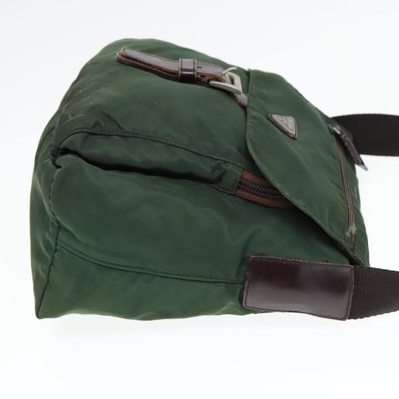 PRADA Shoulder Bag Nylon Green Brown Silver Auth bs18578 - Picture 4 of 16